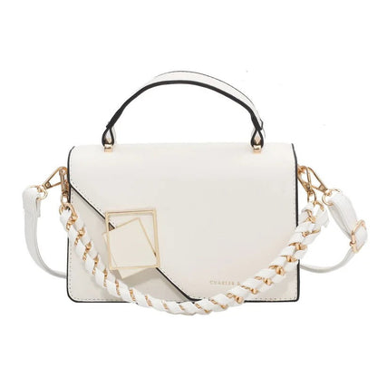 Luna White Geometric Crossbody Bag – Adjustable Shoulder Bag