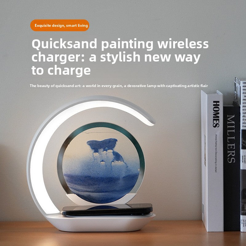 Quicklime Lamp New quicksand painting wireless charging desk lamp – MaxPlazaa