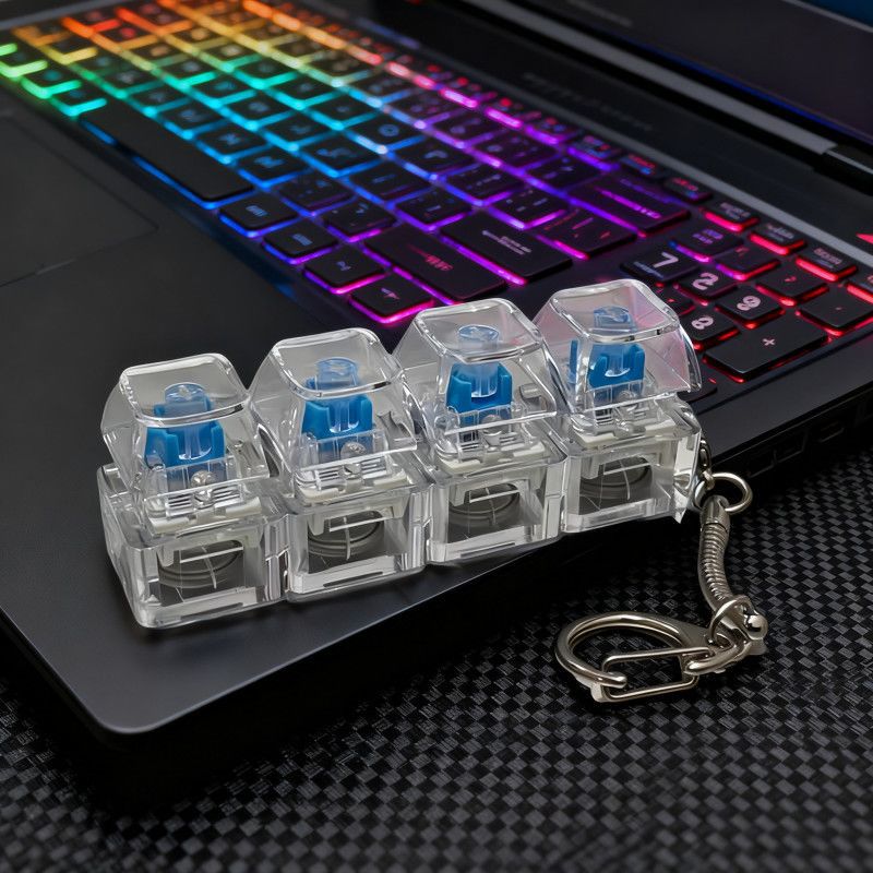 RGB Light Up Keychain Stress Relief Button Toy